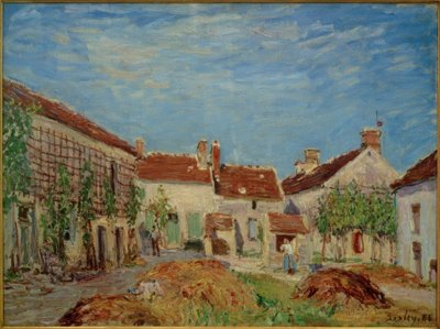 Een binnenplaats in Sablons door Alfred Sisley